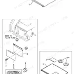 Yanmar Vio35-2 exploded view of quick hitch and PTO specification cover plates, seals, and mounting hardware components.