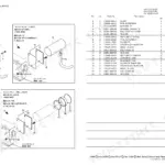 Yanmar Vio35-3 muffler exploded view diagram and parts list including silencer, glass wool, and mounting hardware.
