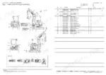 yanmar-vio35-6a-excavator-crawler-back-hoe-parts-catalog-0cs10-m57800en-parts-list-11.webp Yanmar VIO35-6A exterior label and safety decal placement diagram with corresponding parts list table.