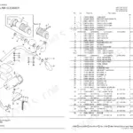 Yanmar Vio40-3, 3TNV88-XBV exploded view and parts list for silencer and air cleaner assembly components.