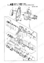 yanmar-vio40-crawler-backhoe-parts-catalog-y00k2892-hydraulic-parts-122.webp Yanmar VIO40 exploded view diagram of the previous version hydraulic oil pump and joint assembly components.