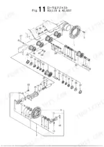 yanmar-vio40-tw-mini-excavator-parts-catalog-y00k3340-chassis-parts-34.webp Yanmar VIO40-TW exploded view diagram of the undercarriage roller and track adjuster assembly components.