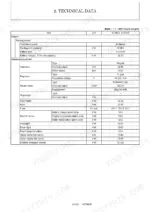 Engine starting system and electrical equipment technical data table with alternator and starter specs.