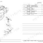 Yanmar VIO45-6A muffler exploded view diagram and parts list for exhaust pipe, brackets, clamps, and hardware.