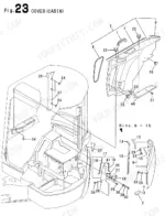 yanmar-vio50-2-crawler-backhoe-excavator-parts-catalog-000y00s4160-cab-parts-58.webp Yanmar Vio50-2, Vio50-2 (EP), 4TNE88-EBVC exploded view diagram of cabin interior covers and trim components.