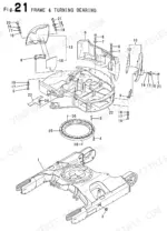 yanmar-vio50-2-crawler-backhoe-excavator-parts-catalog-000y00s4160-chassis-parts-54.webp Yanmar Vio50-2, Vio50-2 (EP), 4TNE88-EBVC exploded view of frame and turning bearing assembly components.