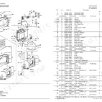 Yanmar Vio55-5 exploded view diagram and parts list for radiator and mount assembly components.