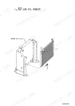 yanmar-vio70-excavator-parts-catalog-000y00s3631-hydraulic-parts-119.webp Yanmar ViO70 exploded view diagram of the lubricating oil cooler assembly and mounting components.
