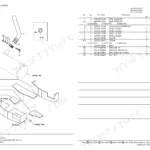 Yanmar Vio75-A exploded view diagram and parts list for the engine muffler assembly, including exhaust pipe and glass wool.