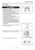 Yanmar ViO75 operating instructions for traveling forward, including safety warnings and lever operation diagrams.