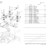 Yanmar VIO80-1A (US) engine mount exploded view diagram and parts list with bolts, brackets, and mounts.