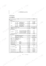 yanmar-vio80-1a-ycee-excavator-service-manual-0bkb3-g00200-specs-25.webp Yanmar ViO80-1A (YCEE) technical data table showing machine dimensions, travel speed, and work performance specifications.