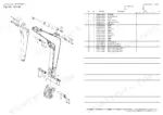 Yanmar VIO82 exploded view diagram and parts list for boom assembly, including pins, shims, bolts, and washers.