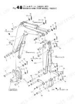 yanmar-yb201-to-yb201uz-mini-excavator-parts-catalog-000y00k2032-boom-parts-101.webp Yanmar YB201, YB201U, YB201Z, YB201UZ, YB201(U), YB201 (Z), YB201U (Z), 3T75H-LTBS exploded view of boom and arm assembly.