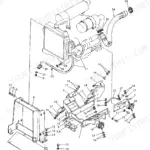 Yanmar YB201, YB201U, YB201Z, YB201UZ, YB201(U), YB201 (Z), YB201U (Z), 3T75H-LTBS exploded view of engine mount assembly.