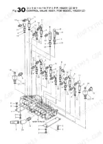 yanmar-yb201-to-yb201uz-mini-excavator-parts-catalog-000y00k2032-hydraulic-parts-63.webp Yanmar YB201, YB201U, YB201Z, YB201UZ, YB201(U), YB201 (Z), YB201U (Z), 3T75H-LTBS exploded view of control valve assembly.