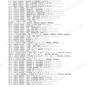 Yanmar YB221U, YB221UZ, B22, B22-1, B22-P(R), YB221-UZP(R), B22-C(R), YB221-UC(R) parts list for engine cooling and mounts.