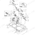Yanmar B27 engine mount exploded view.