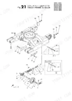 yanmar-yb451-to-yb501-2-crawler-backhoe-parts-catalog-y00k2094-chassis-parts-60.webp Yanmar YB451, YB501 exploded view diagram of the track frame and idler assembly, including tensioner components and hardware.