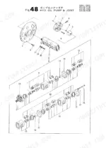 yanmar-yb451-to-yb501-2-crawler-backhoe-parts-catalog-y00k2094-hydraulic-parts-125.webp Yanmar YB451, YB501 exploded view diagram of hydraulic oil pump and joint assembly, showing internal gear pump components.