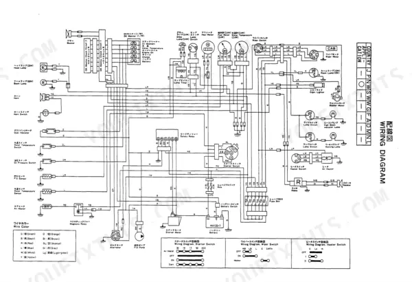 Yanmar YB451, YB501, YB451-2, YB501-2 electrical wiring diagram showing starter, alternator, fuse box, and cab components.