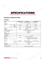 yanmar-ydg2700ev-6eh-ydg3700ev-6ei-ydg5500ev-6ei-diesel-powered-generators-operation-manual-0aydg0-g0000-specs-143.webp Yanmar YDG2700EV-6EH, YDG3700EV-6EI, YDG5500EV-6EI generator principal specifications table including output, voltage, and breaker data.