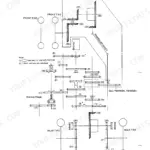 Yanmar YM135(D), YM155(D) power transmission structural diagram showing engine, propeller shaft, one-way clutch, and brakes.