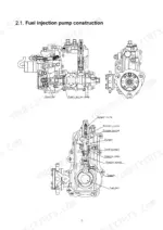 yanmar-ypes-ml-fuel-injection-equipment-service-manual-m9961-03e080-system-diagram-10.webp Yanmar YPES-ML, YPES-ML SERIES fuel injection pump construction diagram showing governor, plunger, and delivery valve.