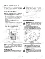 Yard Works 60-1827-4, 60-1832-0 tractor set-up procedures for battery cable installation and shipping brace removal.