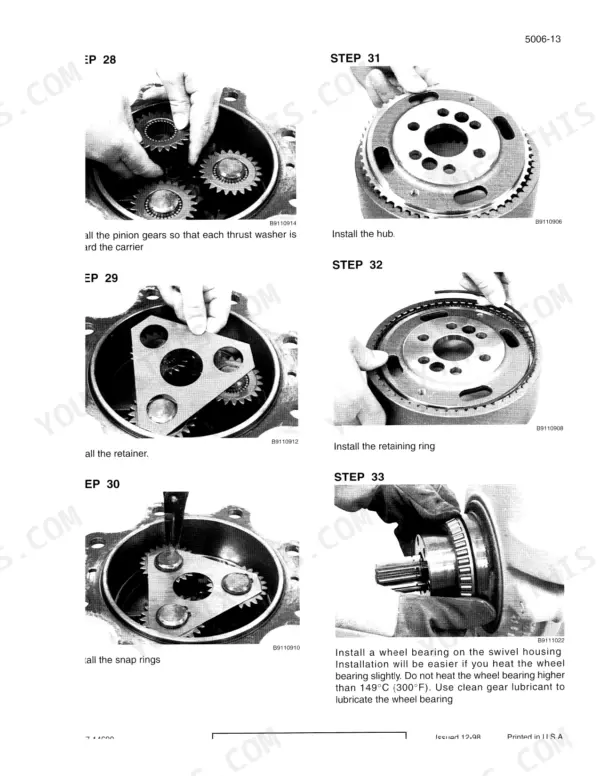 Case 570LXT Series 2 repair and operator's manual - Install the hub