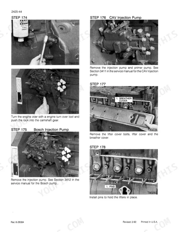 Case 621B repair manual - CAV Injection Pump