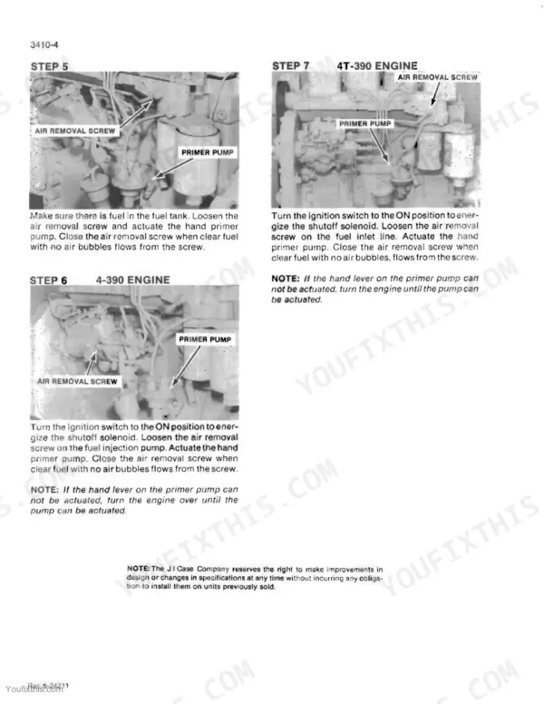 Case 580E repair manual - 4T-390 Engine