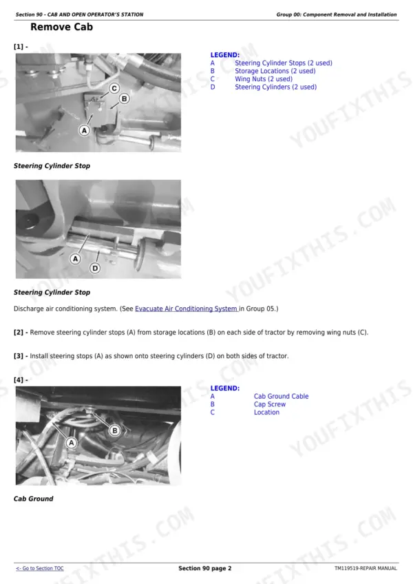 John Deere 9R/9RX Series Repair Manual - Cab and Operator's Station