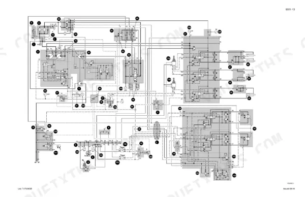 Case 1188, 1188 Plus Crawler Excavators hydraulic system schematic diagram showing pumps, valves, and motor circuits.