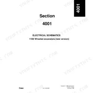 Case 1188, 1188 Plus Crawler Excavators Section 4001 Electrical Schematics for new version wheeled excavators.