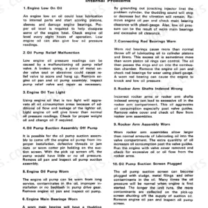 Case 1835 UNI-LOADER, 188 Diesel Engine, 148G Spark Ignition, G188D troubleshooting guide for low engine oil pressure.