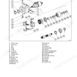 Case 21E, 121E, 221E, 321E hydraulic system exploded view of the complete rotary assembly with numbered parts list.