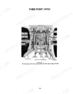 case-4166-tractor-operators-manual-1084116r1-exploded-view-27.webp International 4166, 4166 Tractor three-point hitch diagram showing hydraulic cylinders, lift links, and roller type swinging drawbar.