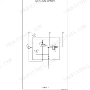 Case 435, 445CT, 445 primary hydraulic power system schematic showing the optional self-level valve assembly.