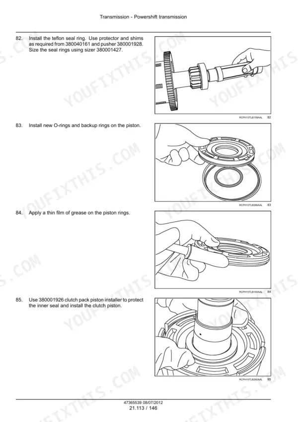Case 580N repair manual - Transmission (Section 21), Transmission - Powershift transmission