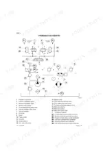 case-595sle-595lsp-loader-backhoe-service-manual-cre-7-22470gb-hydraulic-238-1.webp Case 595SLE, 595LSP hydraulic schematic diagram showing transmission clutch, pump, and valve components with legend.