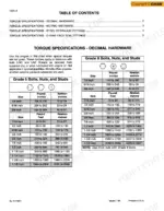 case-821c-loader-loader-service-manual-bur-7-13051-torque-8.webp Case 821C Loader torque specifications table for Grade 5 and Grade 8 decimal hardware bolts, nuts, and studs.