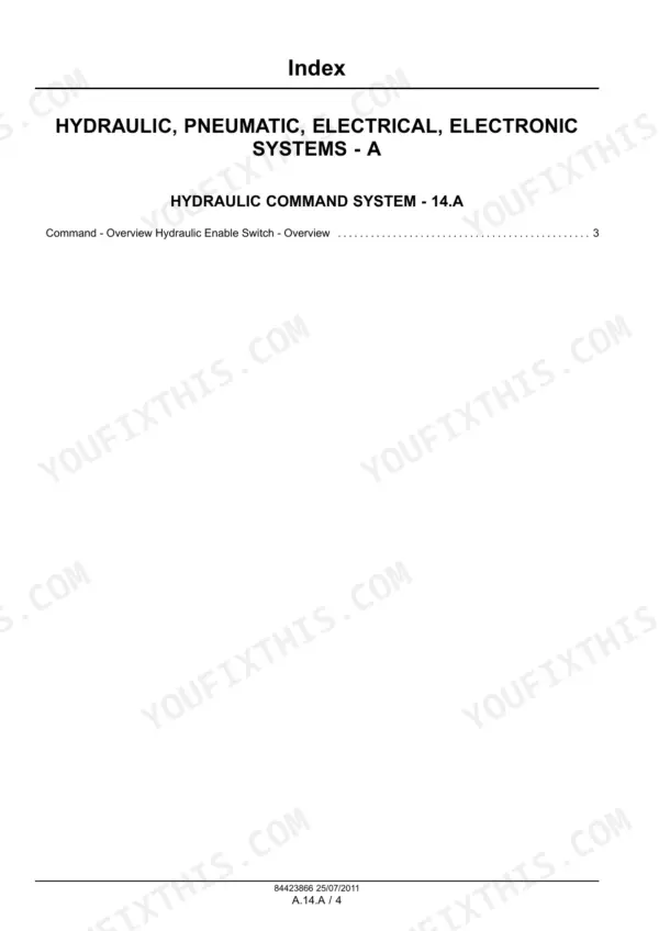 Case SR130 service manual - Index
