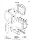 Case Corporation 1085B, 1086B exploded view of radiator, oil cooler, fan shroud, and hose installation components.