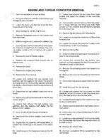 Case Corporation 1085B, 1086B service manual steps for engine and torque converter removal and radiator disassembly.