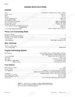 Case Corporation 1085B, 1086B engine specifications table covering general, piston, bearings, lubrication, and fuel systems.