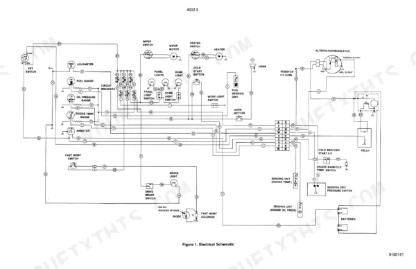 Case 880B, 880 Excavator electrical schematic wiring diagram.