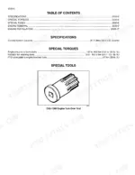 case-ih-5088-6088-7088-combine-service-manual-84242801-specs-32.webp Case IH 5088, 6088, 7088 service manual page showing engine specifications, torque values, and CAS-1690 turn over tool.