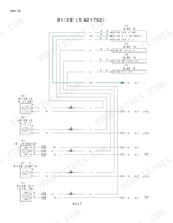 Case IH 5088, 6088, 7088 electrical wiring diagram showing sensor connections, ground points, and circuit paths.
