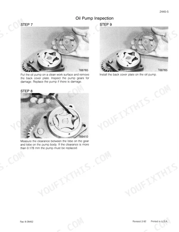 Case IH 7110 service manual - Oil Pump Inspection